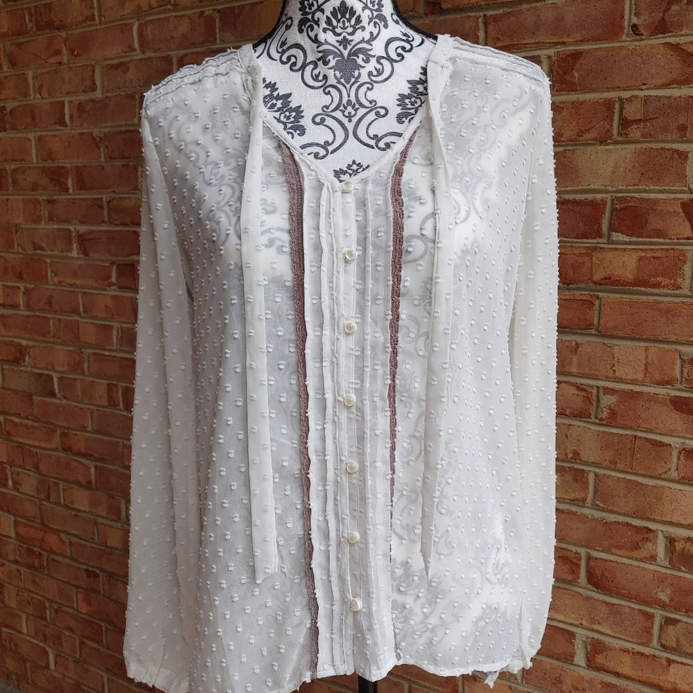 Matilda Jane Ranae Swiss Dot Sheer Blouse